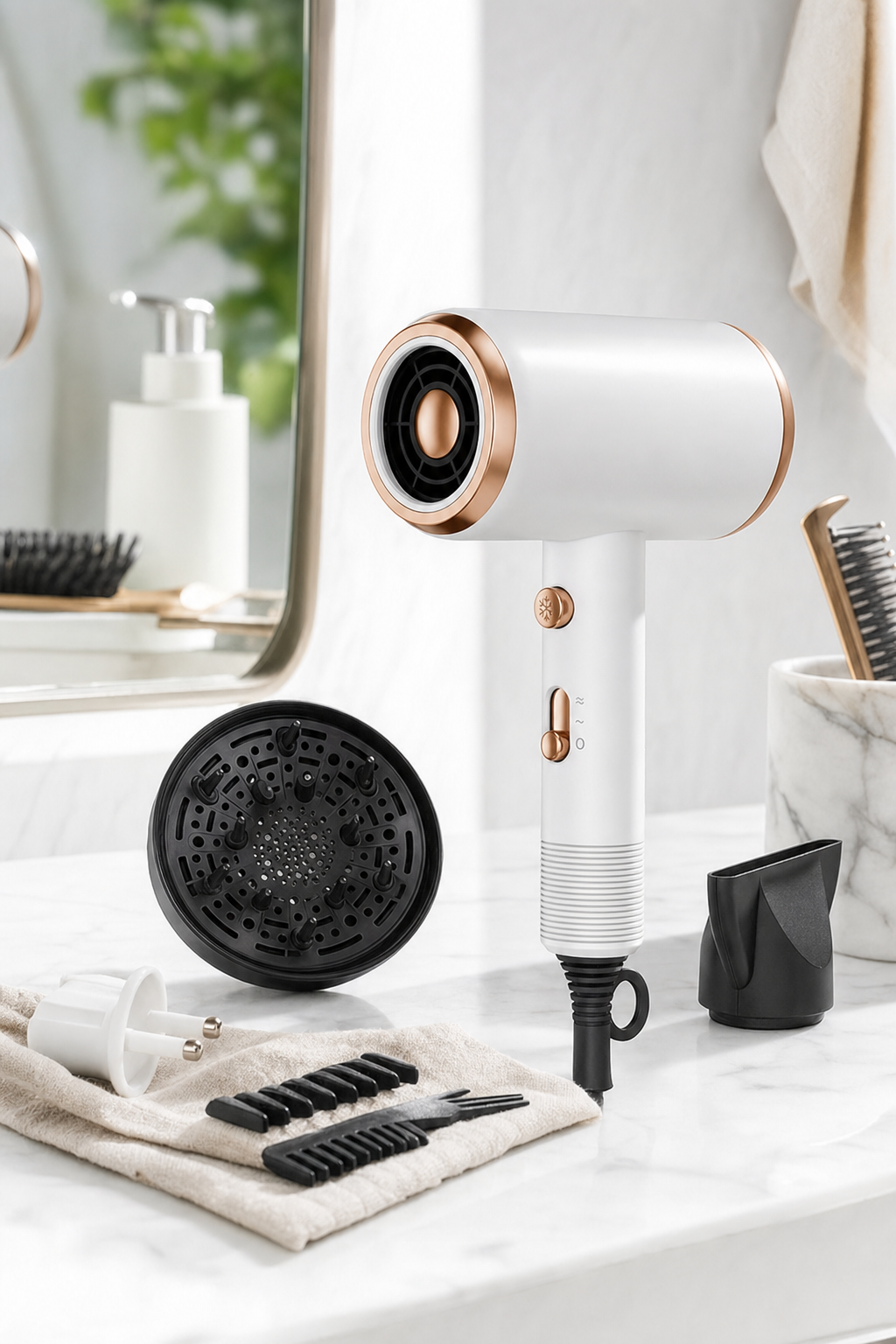 Professional Hair Dryer with Diffuser Attachment - 1600W