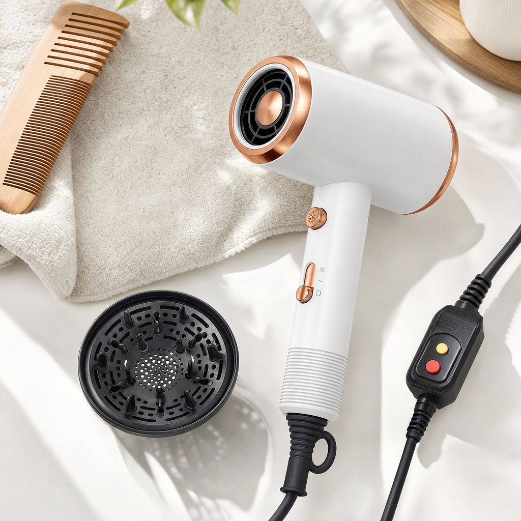Professional Hair Dryer with Diffuser Attachment - 1600W